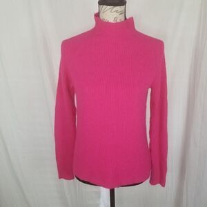 Halogen Fuzzy Pink Raglan Sleeve‎ Mock Turtleneck Sweater Size XS